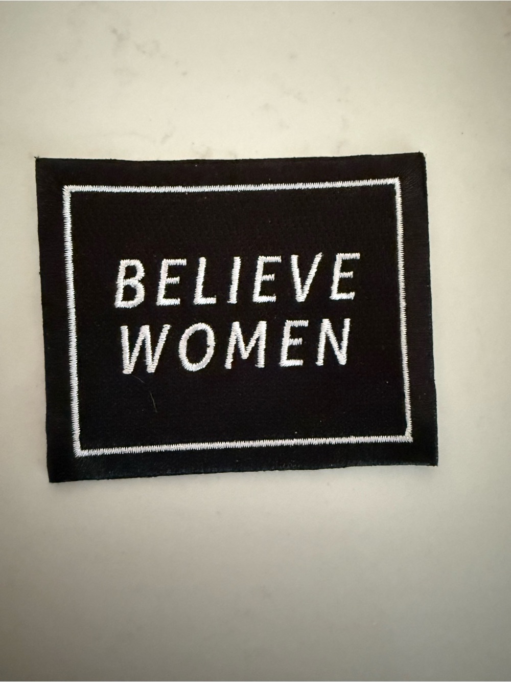 BELIEVE WOMEN Black & White Embroidered Patch
